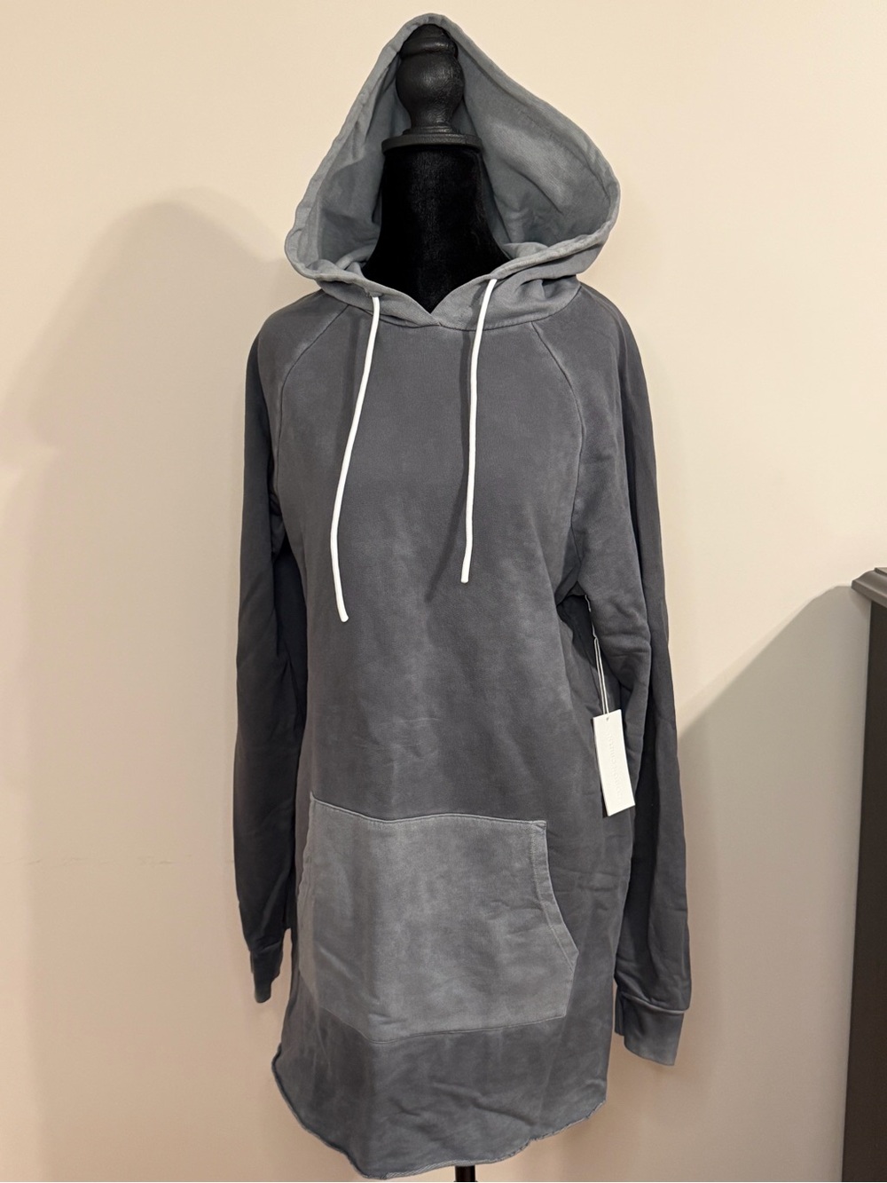 Cotton Citizen Milan Long Sleeve Hooded Sweatshirt Dress – Grey – Size M – NWT